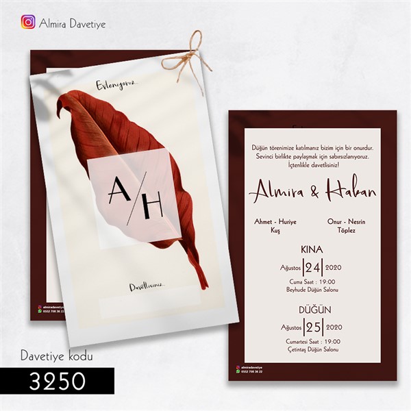 Çiftli Davetiye | 3250 |
