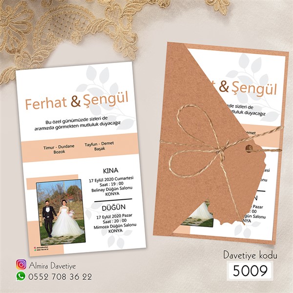 Üçgen Zarflı Kraft Davetiye | 5009 |