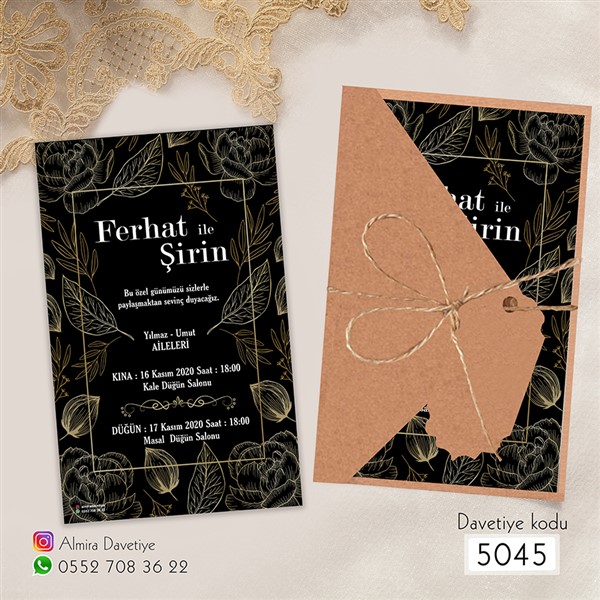 Üçgen Zarflı Kraft Davetiye | 5045 |