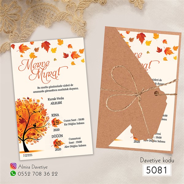 Üçgen Zarflı Kraft Davetiye | 5081 |