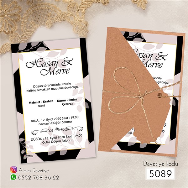 Üçgen Zarflı Kraft Davetiye | 5089 |