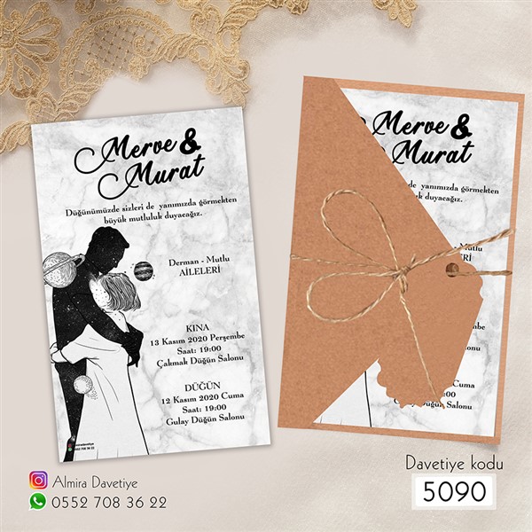 Üçgen Zarflı Kraft Davetiye | 5090 |