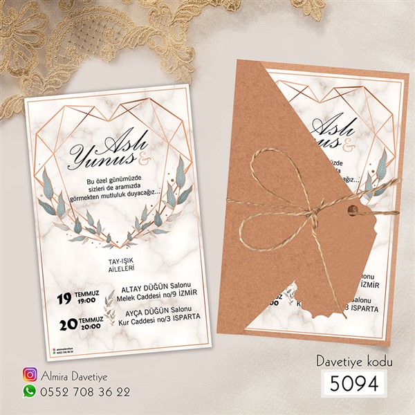 Üçgen Zarflı Kraft Davetiye | 5094 |