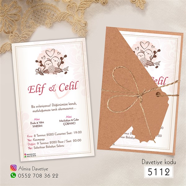Üçgen Zarflı Kraft Davetiye | 5112 |