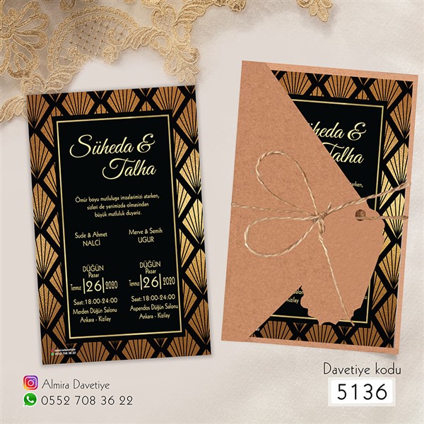 Üçgen Zarflı Kraft Davetiye | 5136 |