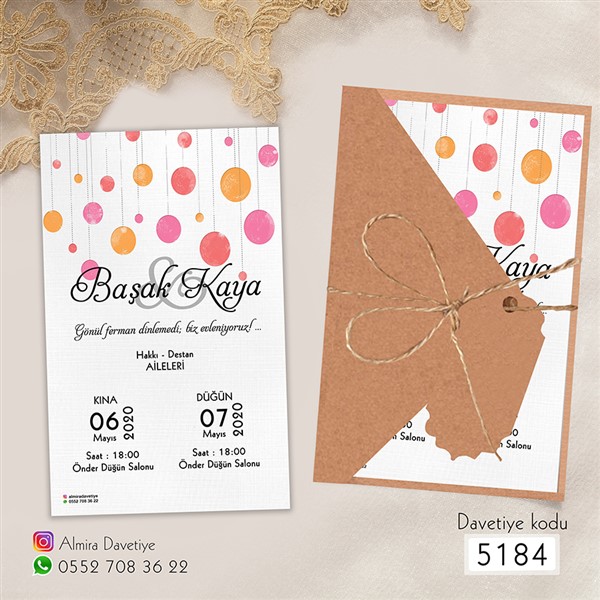 Üçgen Zarflı Kraft Davetiye | 5184 |