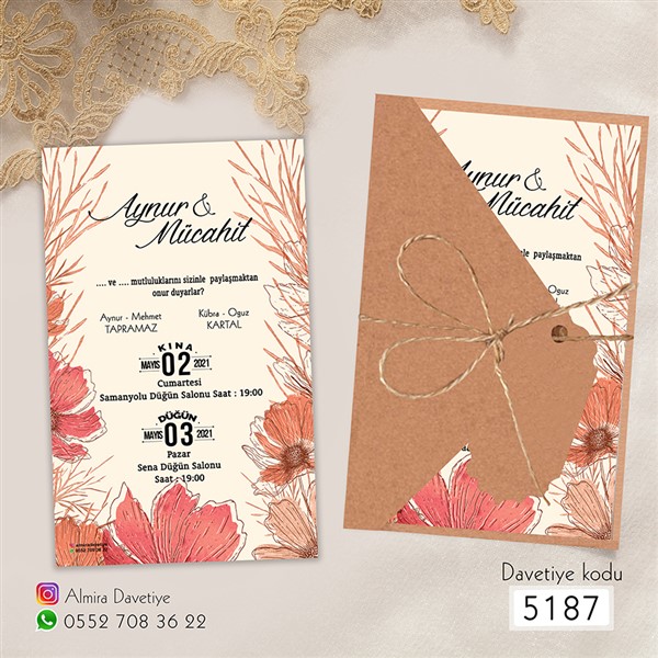 Üçgen Zarflı Kraft Davetiye | 5187 |