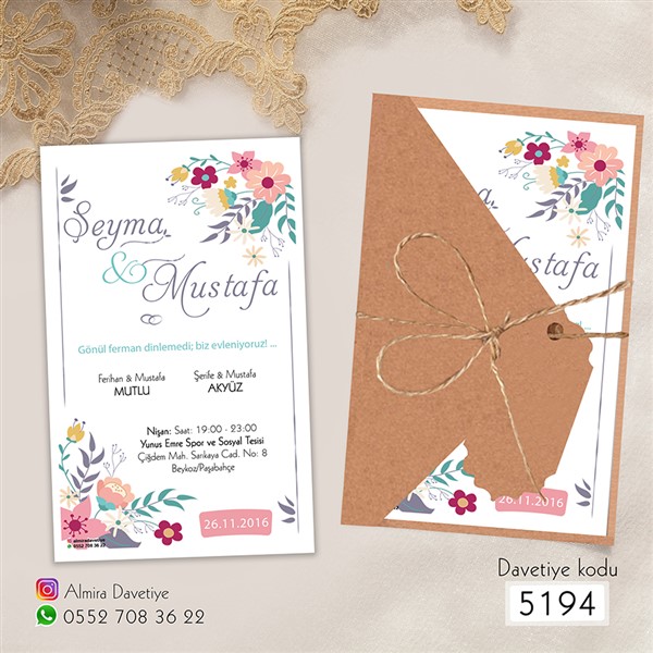Üçgen Zarflı Kraft Davetiye | 5194 |