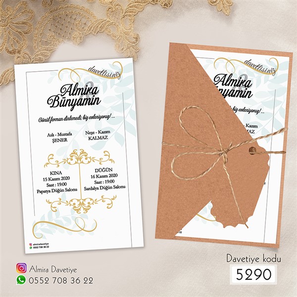 Üçgen Zarflı Kraft Davetiye | 5290 |