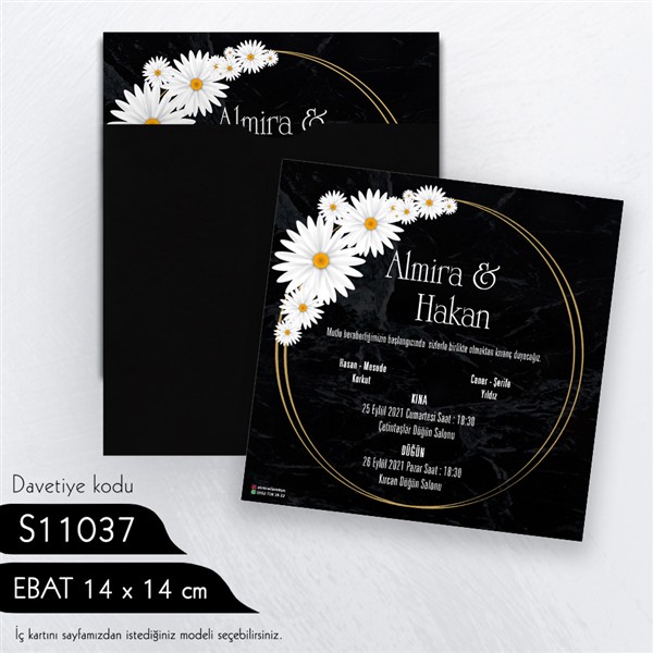 Kare Siyah Davetiye | S11037 |