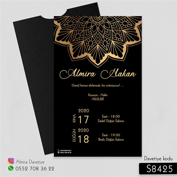 Kapalı Dik Siyah Zarf | s8425 |
