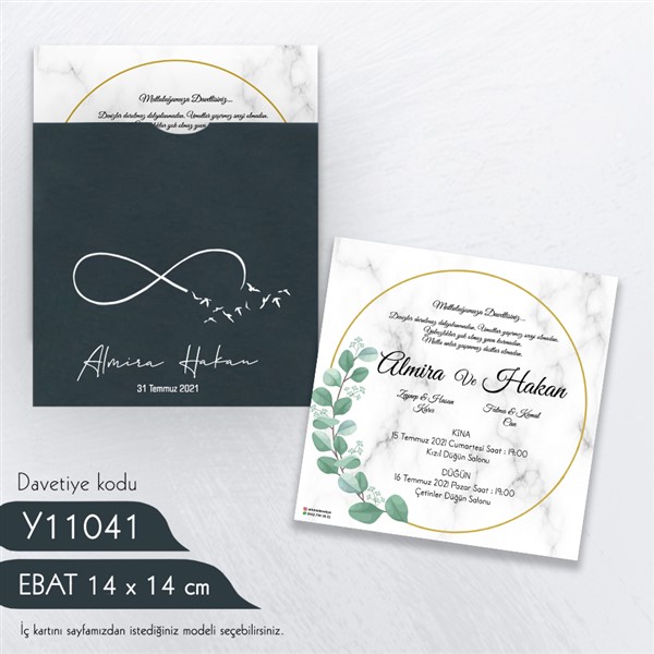 Kare Yeşil Davetiye | y11041 |