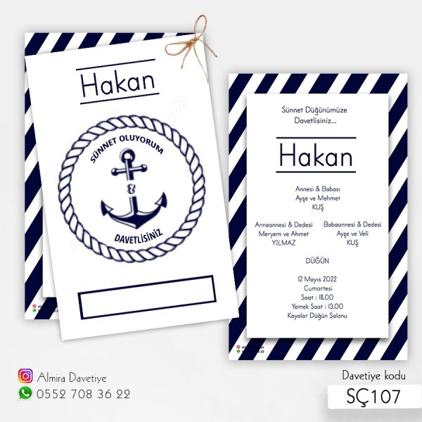 Çifftli Sünnet Davetiyesi | SÇ107 |