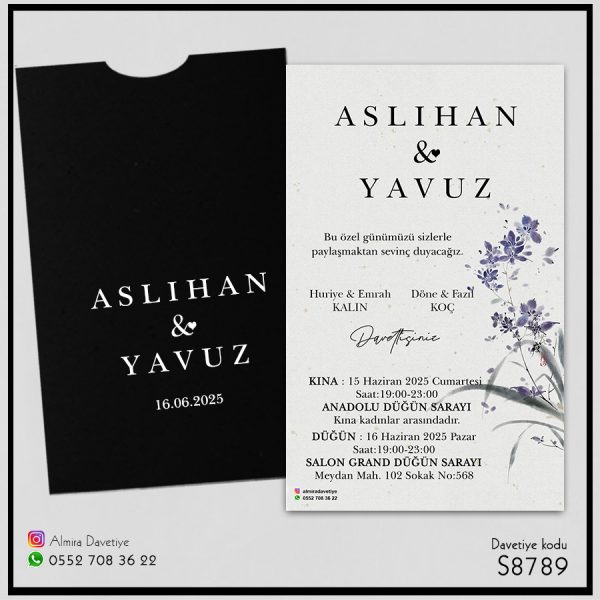 Kapalı Dik SİYAH Zarf | S8789