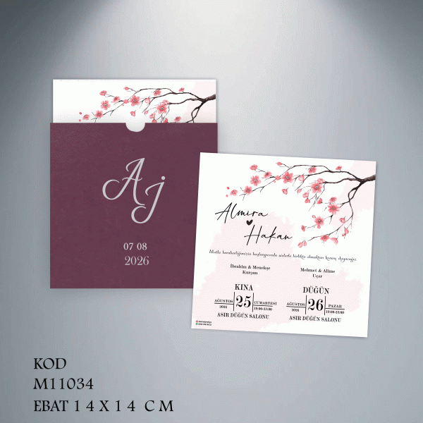 Kare Mor Davetiye | M11034 |