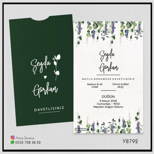 Kapalı Dik YEŞİL Zarf | Y8792